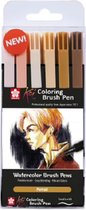 Koi coloring brush pen set Portait 6 stuks