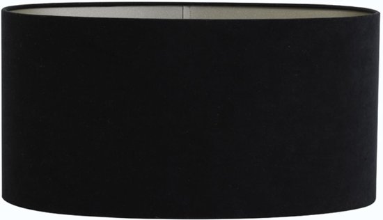 Light&Living Abat-jour ovale droit étroit 45-21-22 cm VELOUR noir-taupe