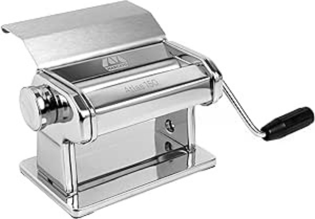Pastamachine - Verchroomd Stalen Constructie - Geschikt voor Lasagne en Bakkerij - Compatibel met 12 Extra Maten - Authentiek Italiaans Ontwerp