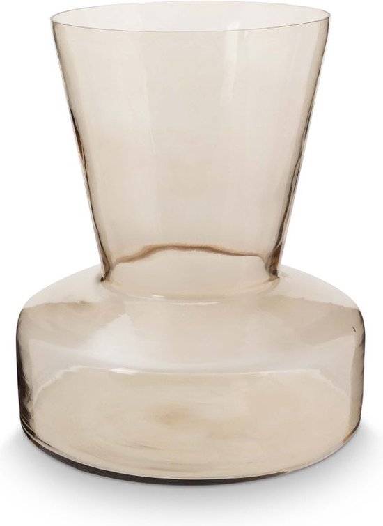 vtwonen Vase Trompette en Verres - Décoration de la Maison - Myrrhe / Sable - 26x30cm