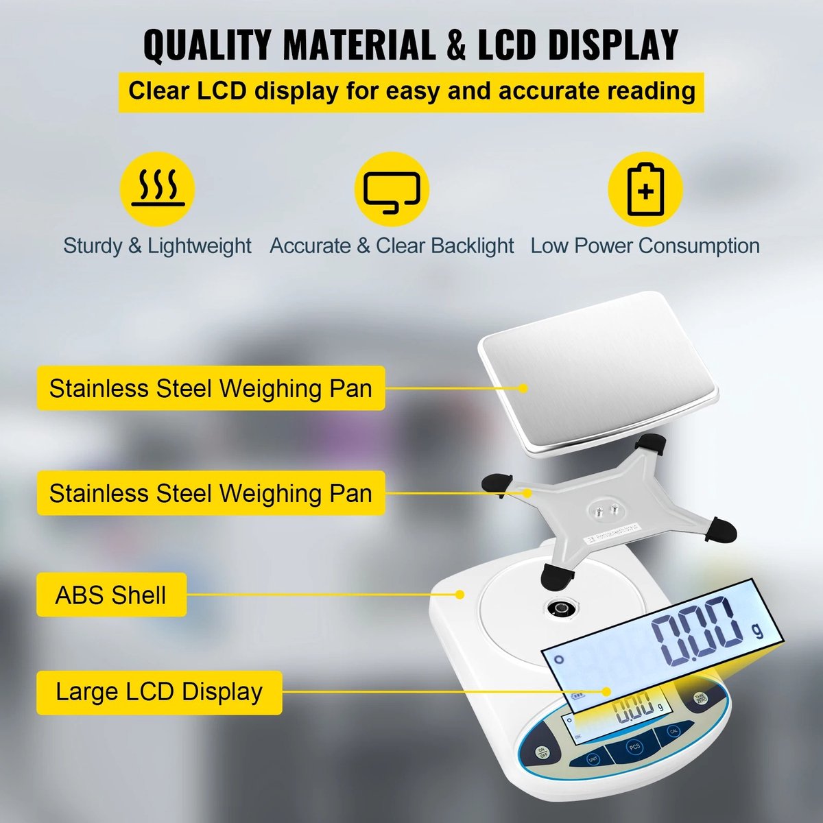 MK - Keuken weegschaal - 1G tot en met 5KG - LCD Backlit Scherm