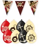 Luxe Piraten Verjaardag Decoratie Versiering – Pirates Set – Kinderfeest – Feest - Vlaggenlijn Ballonnen