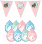 Luxe Paarden Verjaardag Decoratie Versiering – Horses Set – Kinderfeest – Feest - Vlaggenlijn Ballonnen
