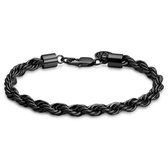 Essentials | 6 mm Gunmetal Zwarte Armband met Gedraaide Schakels