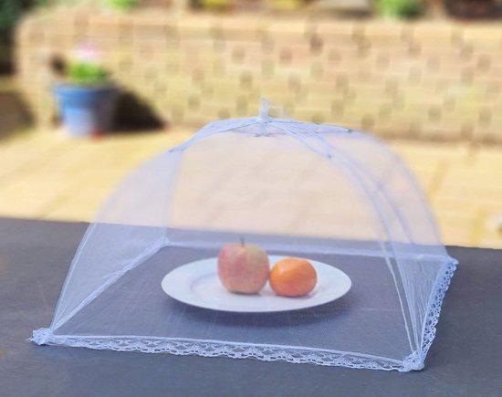 Vliegenkap - voedselkap - foodcover opvouwbaar wit 45 cm Flystopper - Set van 4 stuks van Protecton — afbeelding 3
