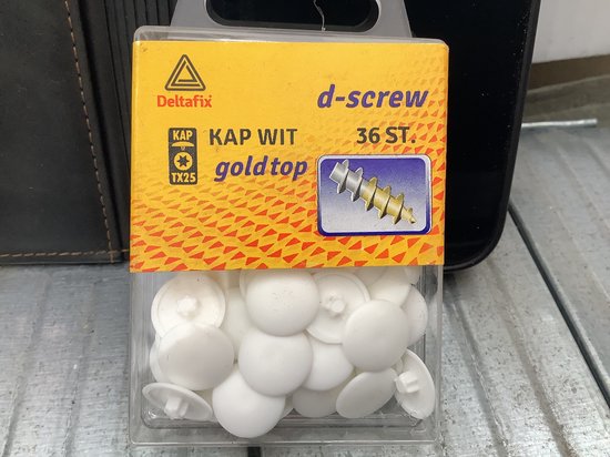 D-Screw Gold-Top afdekkap spaanplaatschroef torx wit tx-25 36 st.