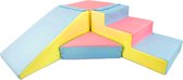 Schuimblokken speelgoed - met foam blokken glijbaan - 40 cm hoog - pastel kleuren