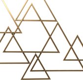 Art for the Home | Metal Art | Moderne driehoeken goud 1,11m x 64cm