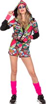 Wilbers & Wilbers - Feesten & Gelegenheden Kostuum - Fitgirl Pop Art - Vrouw - Multicolor - Small - Carnavalskleding - Verkleedkleding