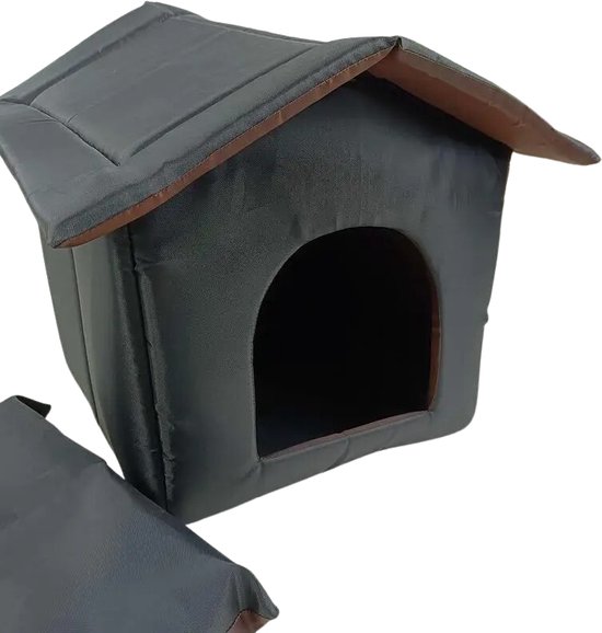 Kattenhuis Voor Buiten - Waterdichte Kattenhuis - Opvouwbare Kattenhuis - Kattenhuisje Buiten - Warm Kattenhuis - Zwart