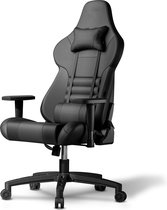 Chaise de jeu Plaine ''ELO'' - Chaise de jeu - Chaise de Gaming - Chaise de bureau - Incl. fonction d'inclinaison, accoudoirs réglables en 3D, support lombaire et appui-tête - Zwart