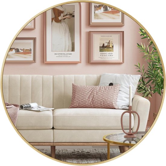 Songmics Wandspiegel met Rond Metalen Frame - diameter 61 cm - metaal Songmics Wandspiegel met Rond Metalen Frame - diameter 61 cm - metaal