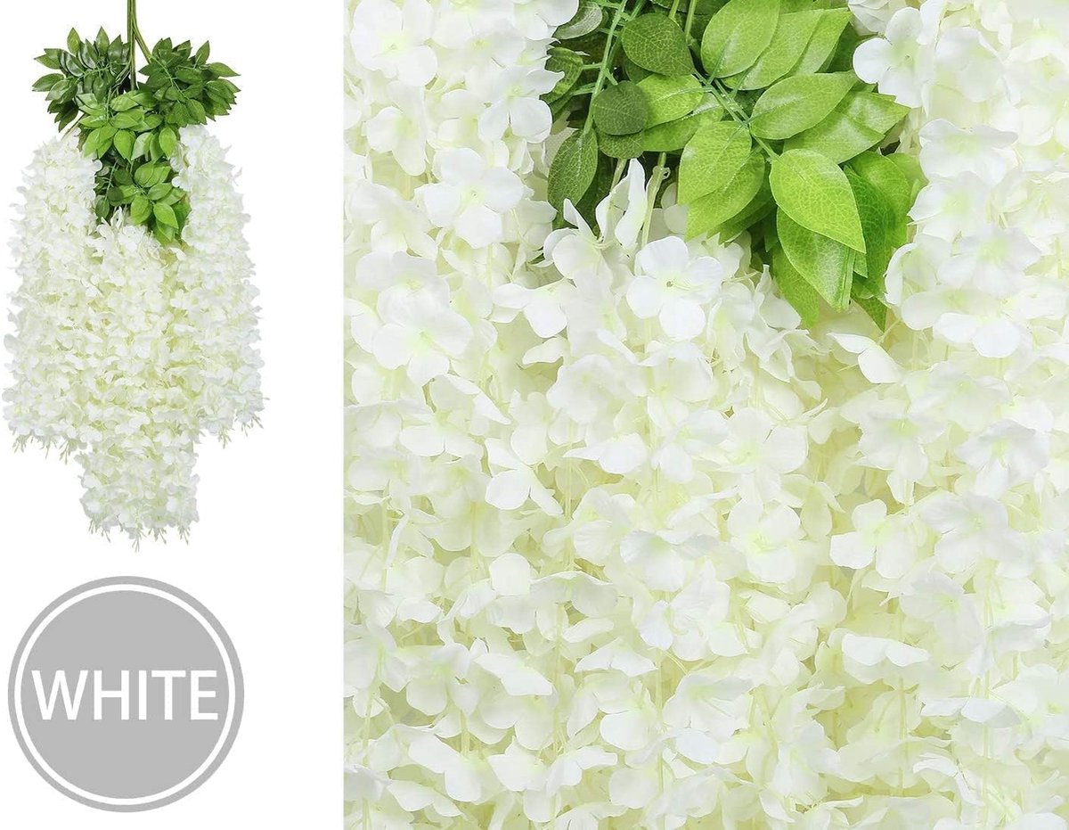 Kunstbloemen boeket - Witte bloemen - Zijden Bloemen
