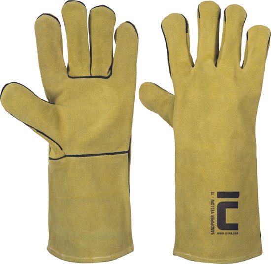 Cerva SANDPIPER gants cuir 01020015 - 12 pièces - Jaune - 11