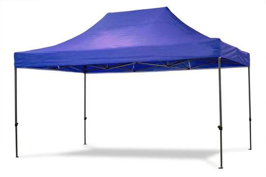 Partytent - Vouwtent - 3x4,5m - Easy Up - Opvouwbaar - Waterdicht - Draagtas - Blauw