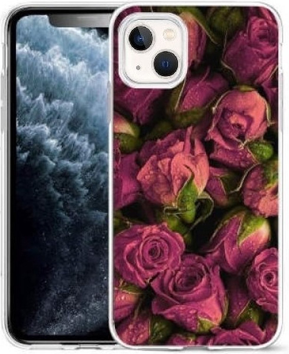Cityhoesje-iPhone 14 Plus hoesje – Bloemen – Backcover