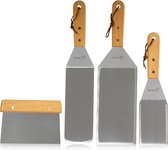 Plancha Grill-accessoireset met hoekpaletten en grillspatel | Teppanyaki grillgereedschap barbecue set