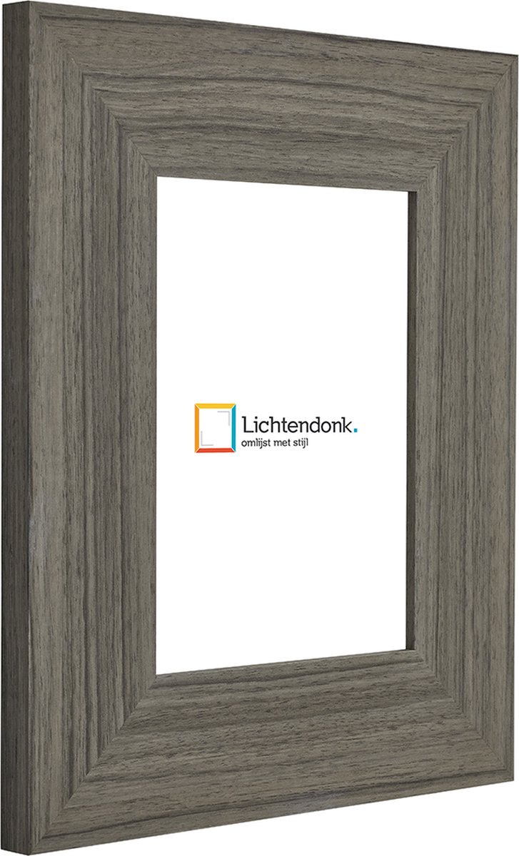 Lichtendonk Fotolijst - Grijs - 6 cm breed profiel - Fotomaat 50x70 - Ontspiegeld glas - Art.nr. 10115522650701