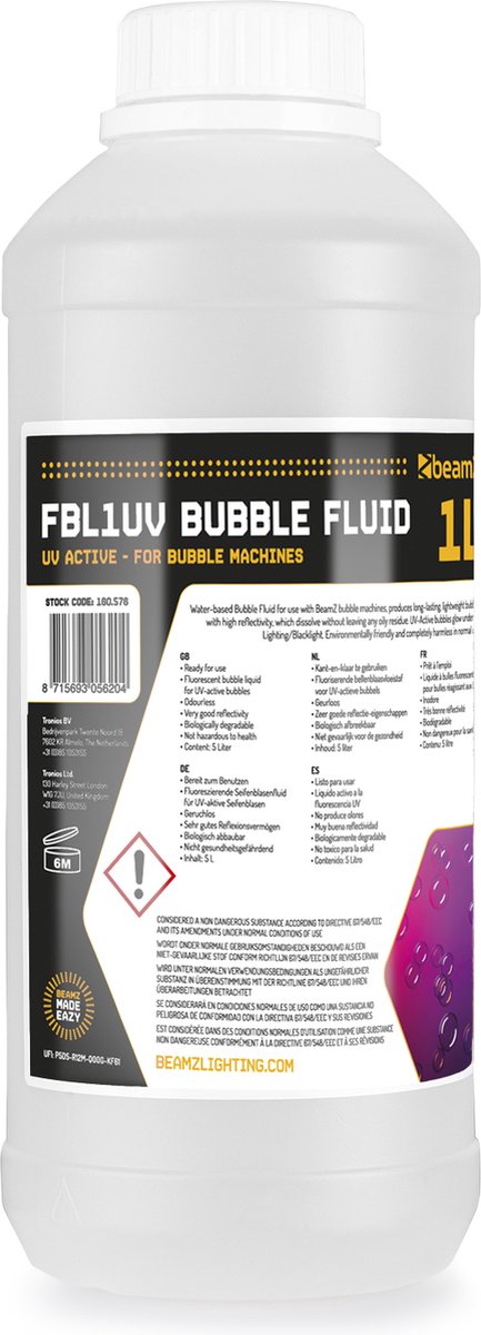 BeamZ Bellenblaasvloeistof UV - 1L