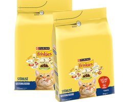 Friskies droogvoer voor katten - rund, kip & groenten - voor gesteriliseerde katten - 3000g x 2