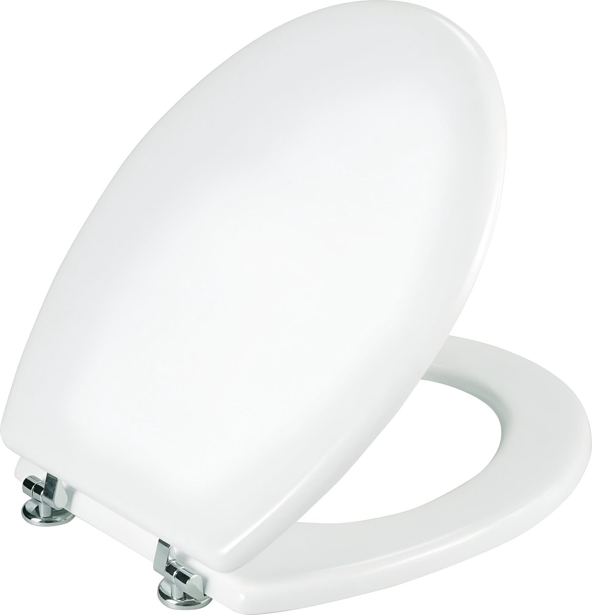 Wc-bril Bali wit - toiletbril, roestvrij stalen bevestiging, MDF, 35 x 42 cm, wit