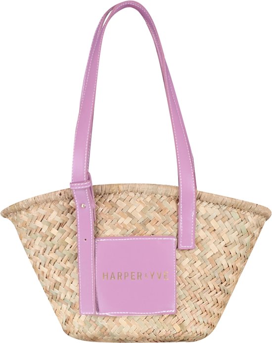 Harper & Yve Raffia-bag Shoppers Dames - Lila - Maat ONESIZE