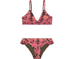 Shiwi Bikini set ROSIE FIXED TRIANGLE SET RUFFLE - forest green leaves
