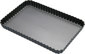 Geribbelde Rechthoekige Taartvorm/Quichepan met Losse Bodem 31 x 21 cm, Professionele Kwaliteit Square baking pan
