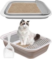 Bol.com Opvouwbare kattenbak met schep grote kattenbak opvouwbaar plat kattentoilet lage ingang reistoilet met vallend zandpedaa... aanbieding