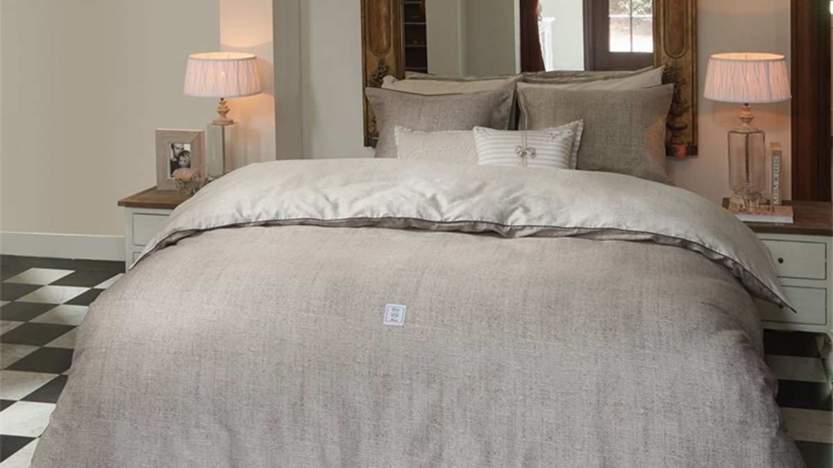 Riviera Maison Coughton Court dekbedovertrek - Eenpersoons - 140x200/220 - Zand