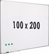 Whiteboard Leonard - Geverfd staal - Magnetisch - Wit - 100x200cm
