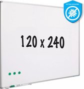 Whiteboard Extra Hygiënisch Riley - Emaille staal - Magnetisch - Wit - 120x240cm