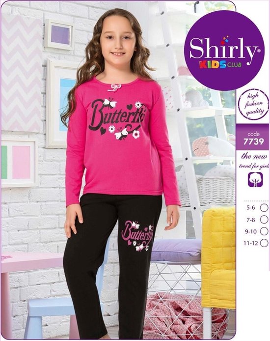 Meisjes Pyjama - Pyjamaset - Katoen - Batterfly - Shirly 7739 _ 11-12 jaar