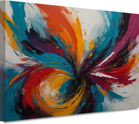 Portrait expressionnisme abstrait - Tableau art moderne - Tableaux sur toile Salon - Décoration murale industrielle - Peintures toile - Décoration salon 100x75 cm