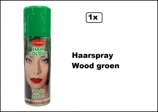 Foto: Haarspray wood groen 125 ml kleur festival thema feest party verjaardag carnaval