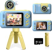 K&L Digitale Kindercamera Kids - Kinder vlog camera - Kindercamera's Digitaal - Fototoestel Kinderen - Kinderfototoestel - Blauw