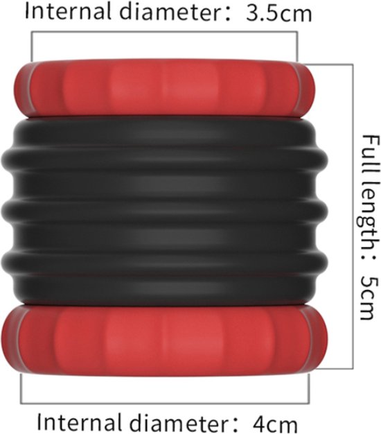 KG Siliconen Ballstrecher Zwart-Rood