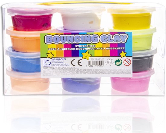 Stuiter Klei 12 STUKS - Inclusief Mesjes - Bouncing Putty - Putty Klei - Voor Kinderen - Slijm