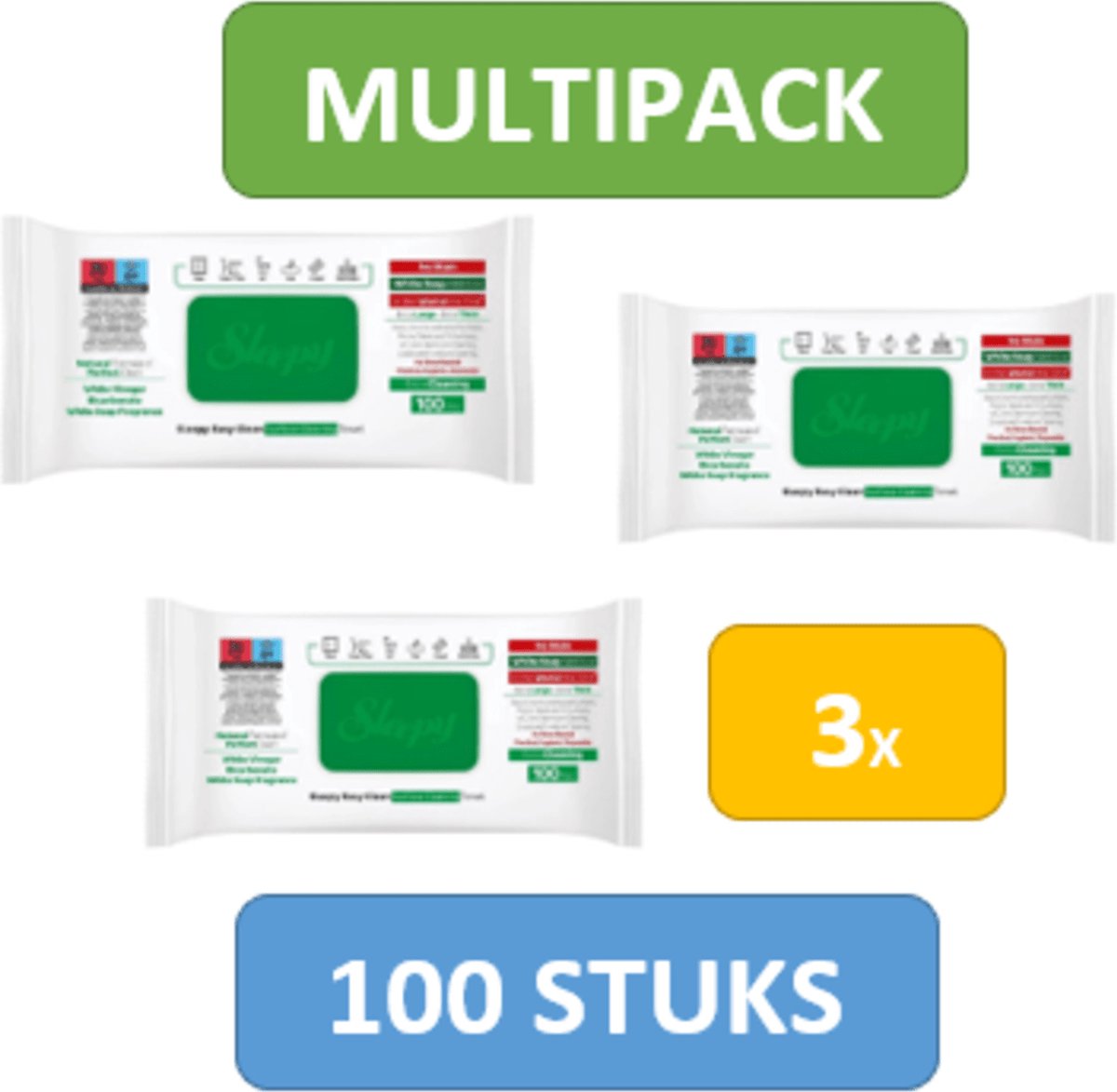 Sleepy Hygiëne Doekjes 3x100 | Vegan & Hypoallergeen | Natuurlijke XL Reinigingsdoekjes