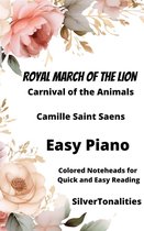 Royal March of the Lions Carnival of the Animals Easy Piano Sheet Music with Colored Notation