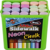 Chalk City Neon Sidewalk Chalk for Kids - 7 Colors in 20 Pcs. - Washable Non-Toxic Jumbo Chalk - Kids & Toddlers Outdoor Chalk Bulk