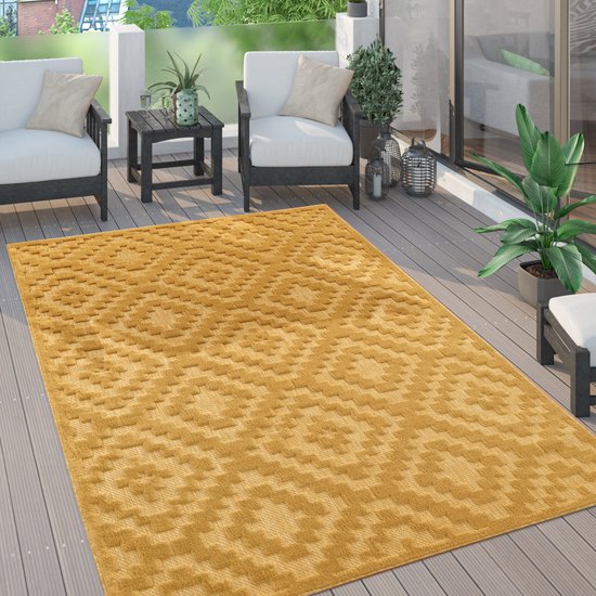 Paco Home Vloerkleed Tapijt Voor Binnen En Buiten Terras Keuken Scandinavisch Eenkleurig 200x280 cm