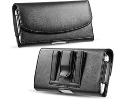 Riem holster hoes horizontale PU lederen portemonnee [kaart- en muntsleuven] magnetische sluiting Heuptas hoesje Geschikt voor: Samsung Galaxy S22 Ultra S23 Ultra S24 Ultra S25 Ultra - zwart