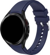 Samsung watch bandje - 20mm Donkerblauw Siliconen Bandjes geschikt voor Samsung Galaxy Watch 6 / Watch 6 Classic / Watch 5 / Watch 5 Pro / Watch 4 / Watch 4 Classic, No Gap sportband met snelle release voor Galaxy Watch