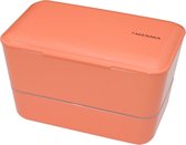 TAKENAKA Bento Bite Box Dual Tangerine Orange milieuvriendelijke lunchbox gemaakt in Japan, BPA- & rietvrij, 100% recyclebaar plastic flesgebruik, magnetron- en vaatwasmachinebestendig, Bentobox L173xW110xH107mm (Mandarijn Sinaasappel)