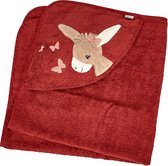 badhanddoek met capuchon 80x80 emmily rood