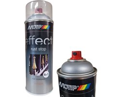 Motip Roest Stop - 4 in 1 Silver iron mica Hoogwaardige primer & Spuitlak actieve roestpreventie, hoog dekkende verf