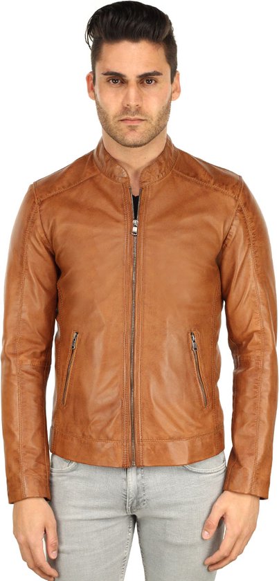 Versano Memphis Leren Heren Jas Heren Jack 3XL - Cognac