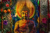 Boeddha posters - Spiritualiteit posters - Tuinposters Bloemen - Buiten - Tuindoek - Wanddecoratie tuinposter 75x50 cm