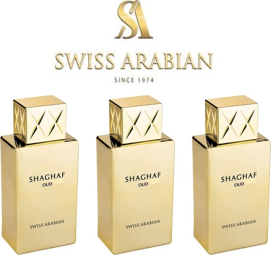 Swiss Arabian Shaghaf Oud - 3 Stuks -  eau de parfum spray 75 ml